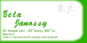 bela janossy business card